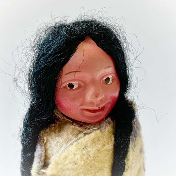 VTG Native American Indian Skookum Style Stuffed Blanket Wrap Doll - Picture 5 of 12